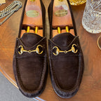 Gucci 1953 Horsebit Loafers Dark Brown Suede 7.5uk