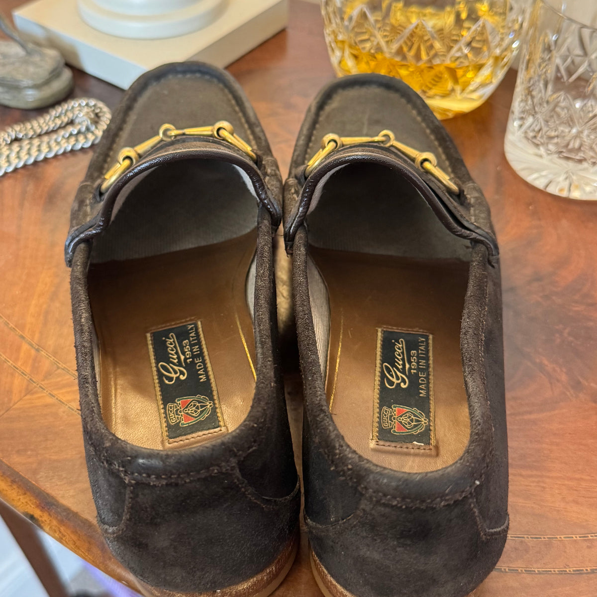 Gucci 1953 Horsebit Loafers Dark Brown Rough Suede 6uk