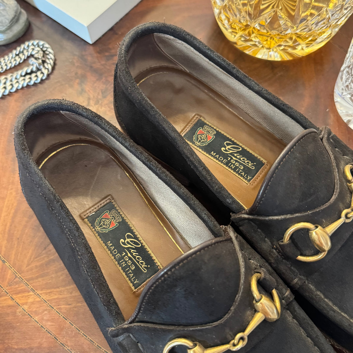 Gucci 1953 Horsebit Loafers Dark Brown Rough Suede 6uk