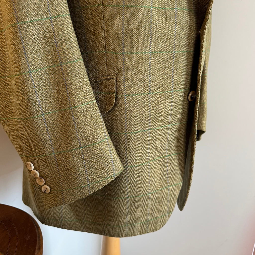 Wells Savile Row Bespoke 1999 Tweed Sports Jacket 44”L