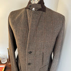 John Brocklehurst Herringbone Windowpane Tweed Norfolk Jacket 40”R