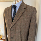 John Brocklehurst Herringbone Windowpane Tweed Norfolk Jacket 40”R