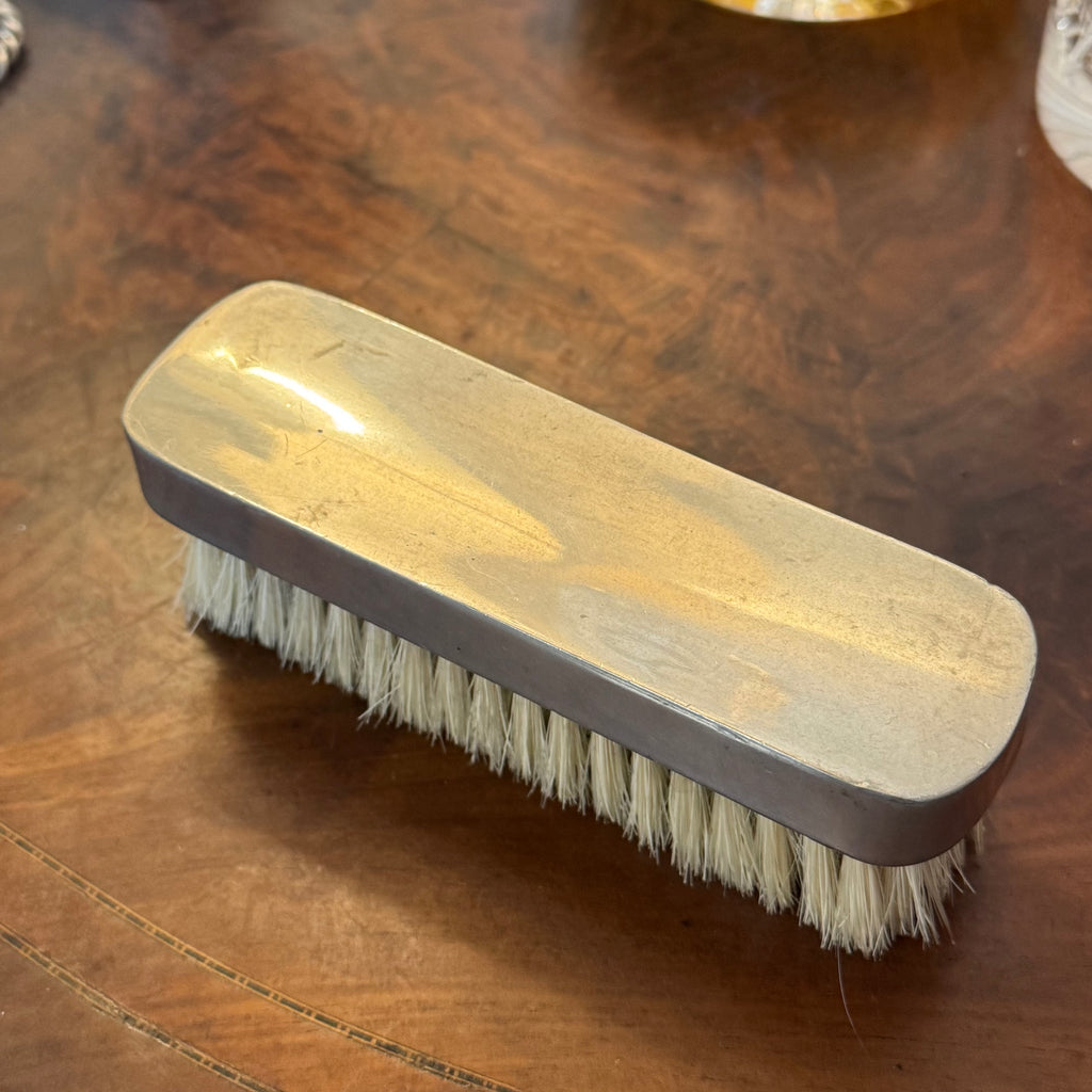 English Pewter Company Polished Pewter Natural Bristle Clothes Brush