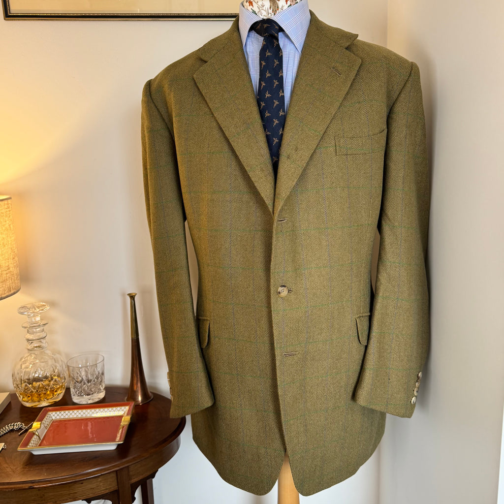 Wells Savile Row Bespoke 1999 Tweed Sports Jacket 44”L