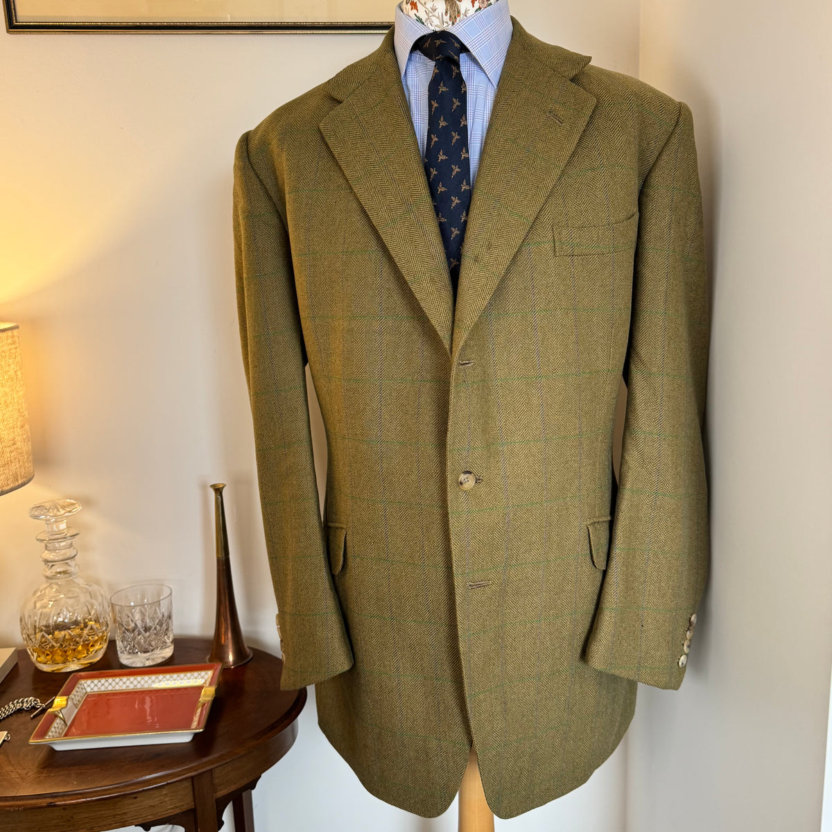 Wells Savile Row Bespoke 1999 Tweed Sports Jacket 44”L