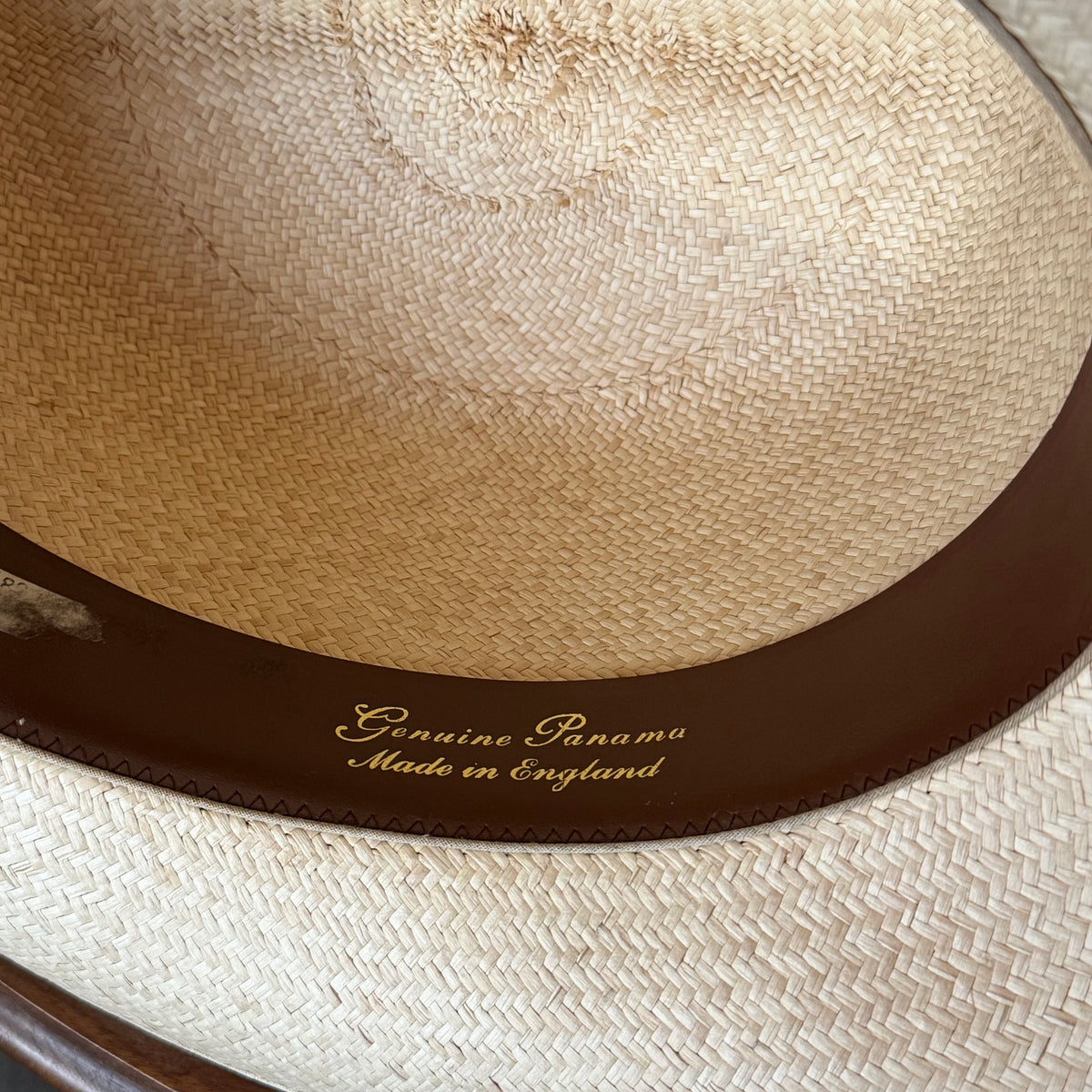 Herbert Johnson Genuine Panama Hat Brown Ribbon 60cm / 7 3/8”