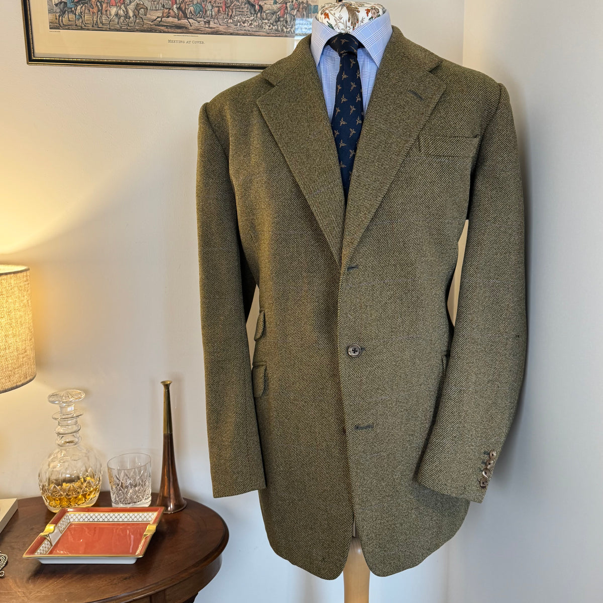Wells Savile Row Bespoke Tweed Suit 44"L 40"L