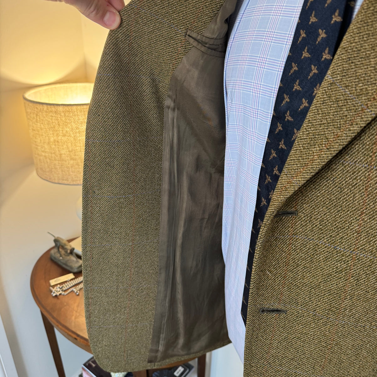 Wells Savile Row Bespoke Tweed Suit 44"L 40"L