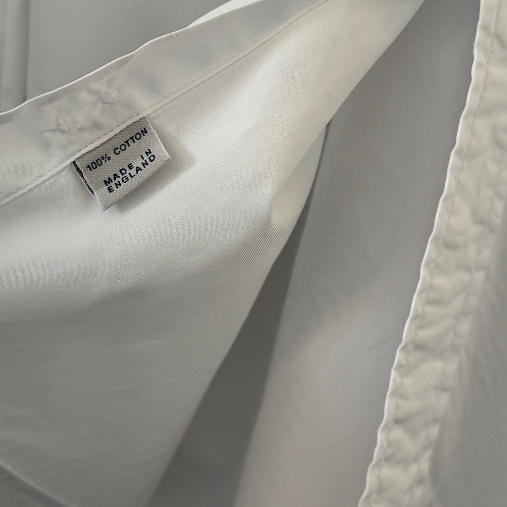 Drake’s White Poplin Spread Collar Shirt 17” XL