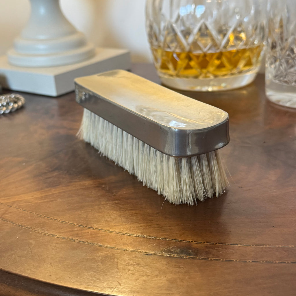 English Pewter Company Polished Pewter Natural Bristle Clothes Brush