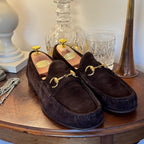 Gucci 1953 Horsebit Loafers Dark Brown Suede 7.5uk