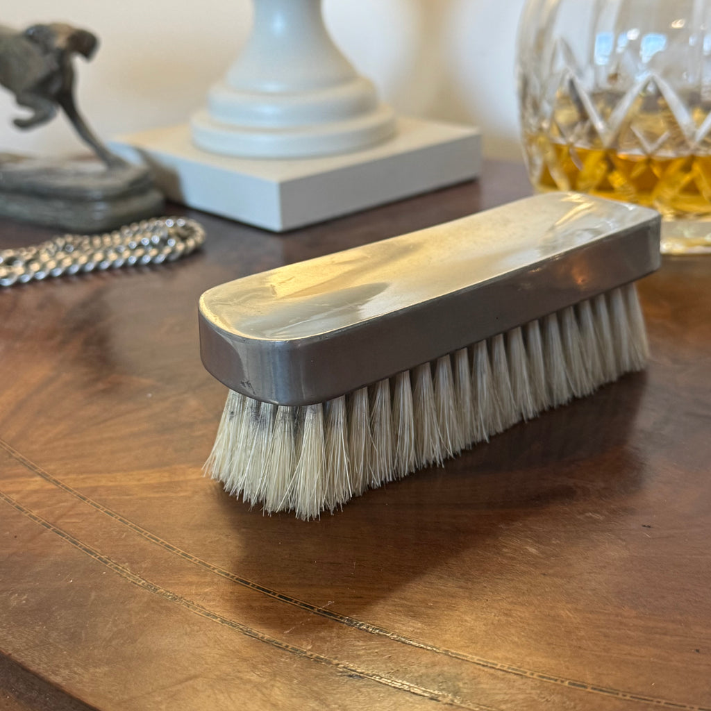 English Pewter Company Polished Pewter Natural Bristle Clothes Brush