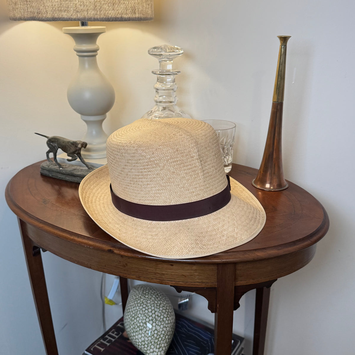 Herbert Johnson Genuine Panama Hat Brown Ribbon 60cm / 7 3/8”