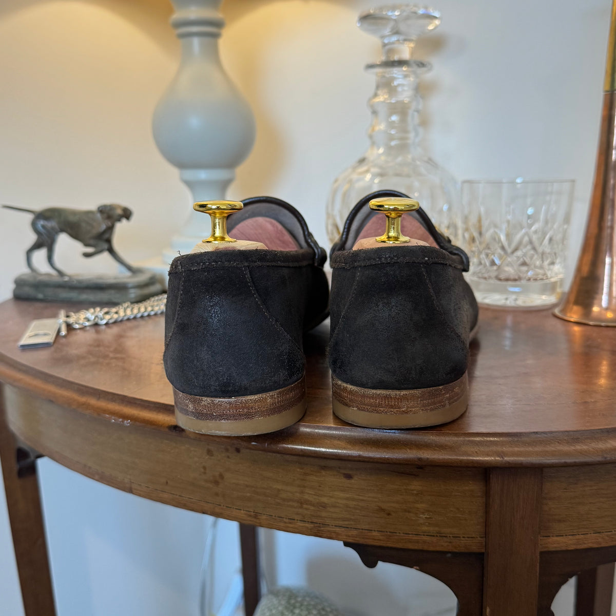 Gucci 1953 Horsebit Loafers Dark Brown Rough Suede 6uk