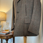 John Brocklehurst Herringbone Windowpane Tweed Norfolk Jacket 40”R