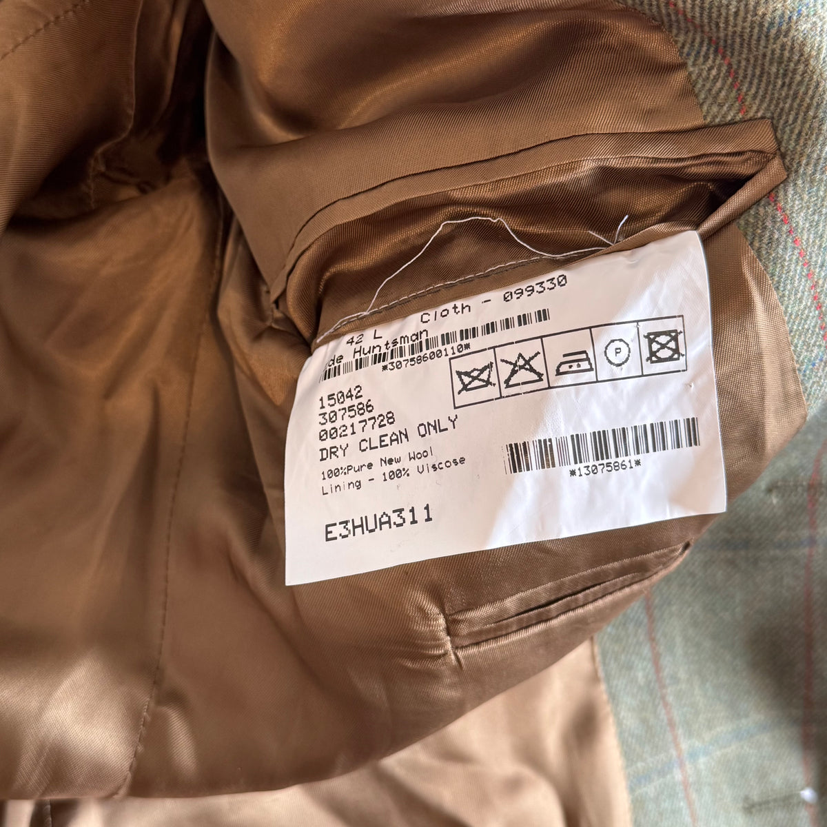 Ede & Ravenscroft Tattersall Windowpane Tweed Sports Jacket 42”L