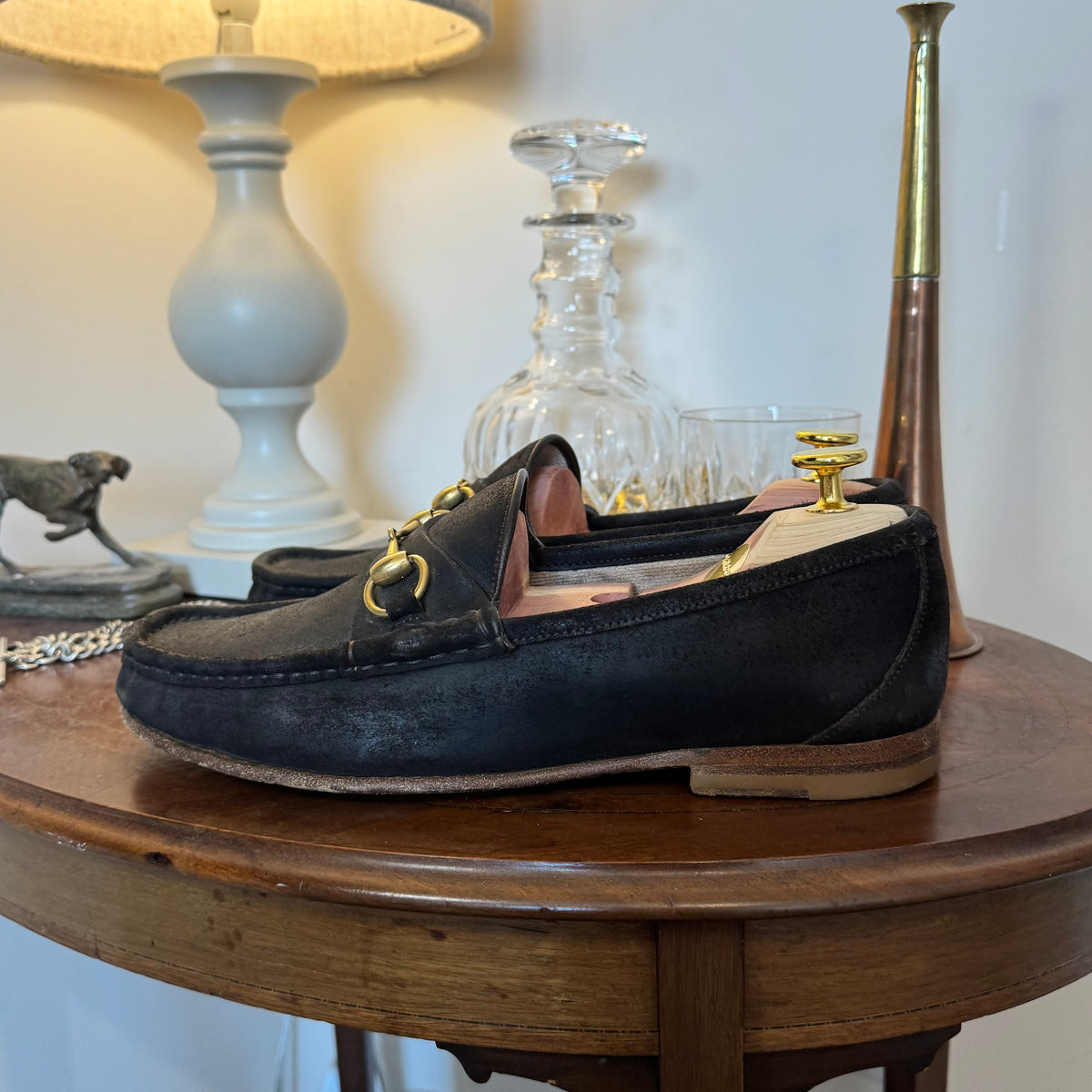 Gucci 1953 Horsebit Loafers Dark Brown Rough Suede 6uk
