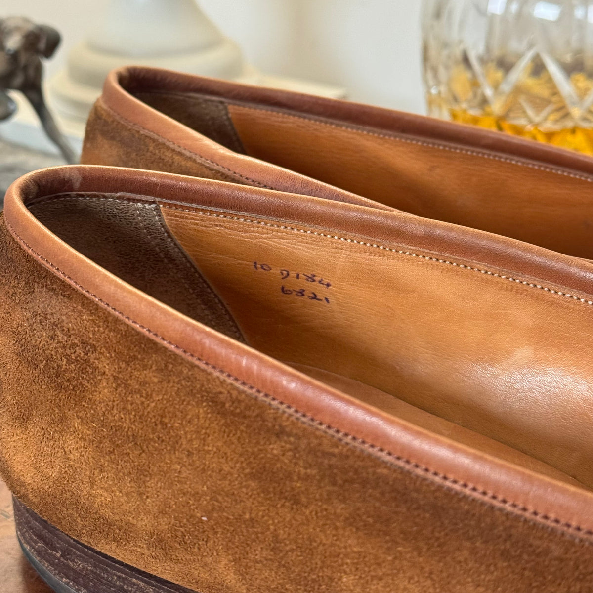 Wildsmith by Edward Green Kiltie Fringe Penny Loafers Snuff Brown Suede 9uk