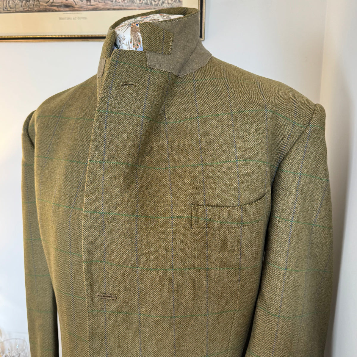 Wells Savile Row Bespoke 1999 Tweed Sports Jacket 44”L