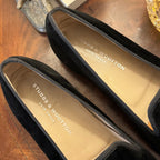 Stubbs & Wootton Dollar Euro Money Black Velvet Albert Slippers 9uk