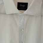 Drake’s White Poplin Spread Collar Shirt 17” XL