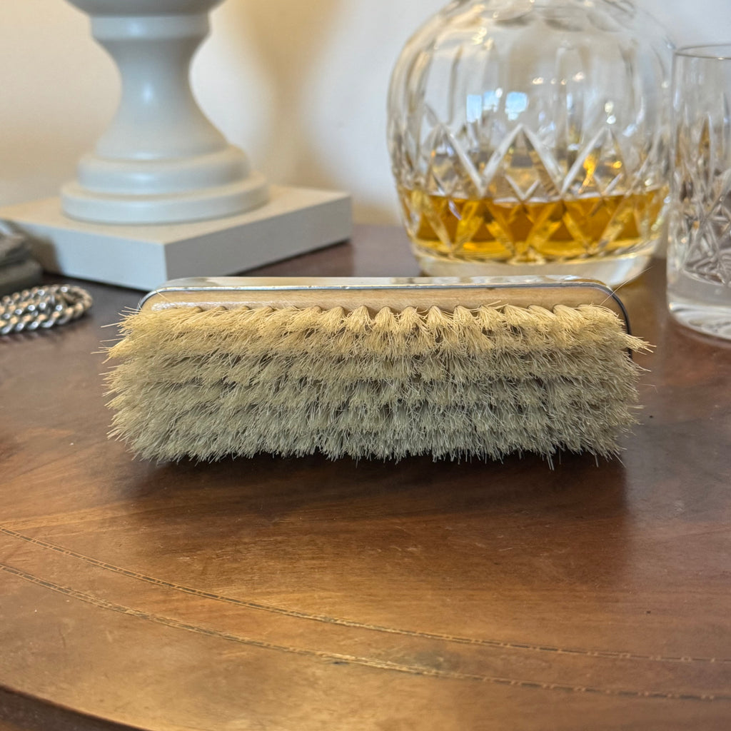 English Pewter Company Polished Pewter Natural Bristle Clothes Brush