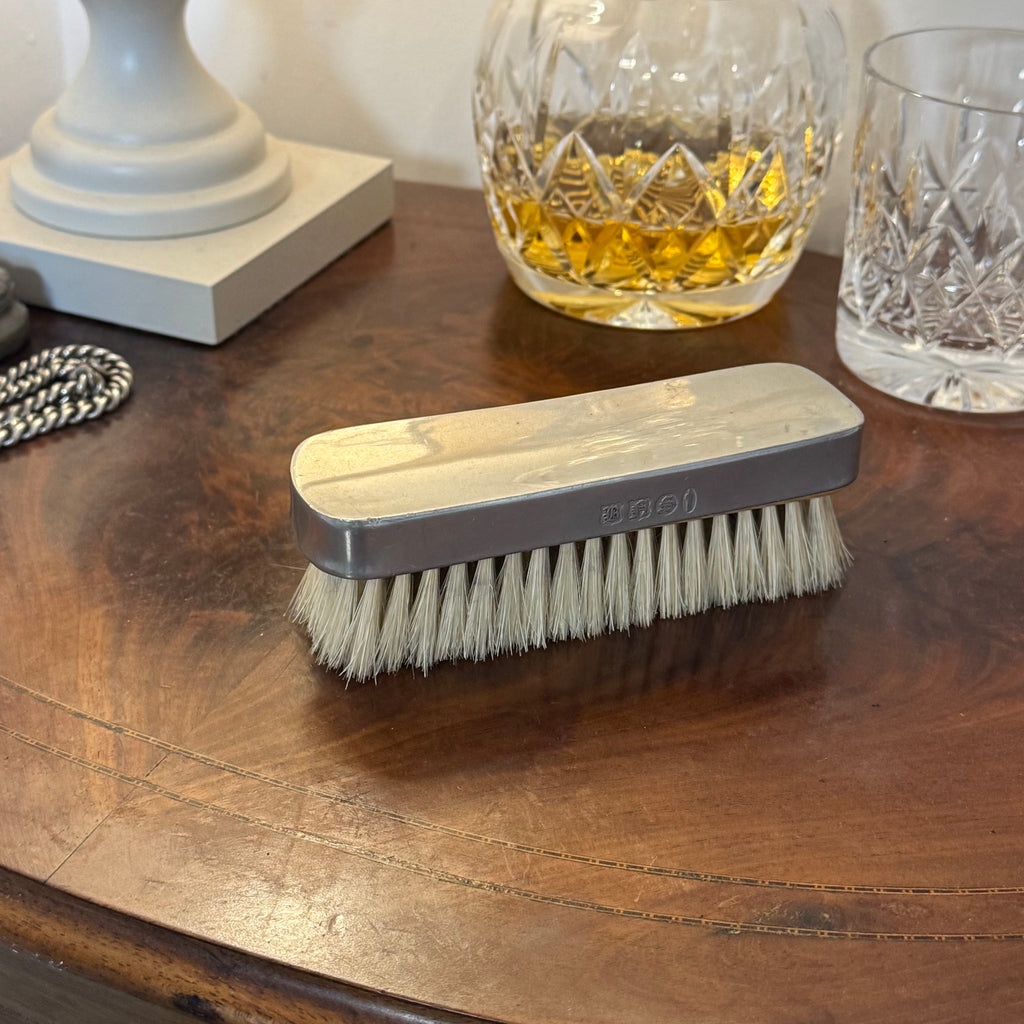 English Pewter Company Polished Pewter Natural Bristle Clothes Brush