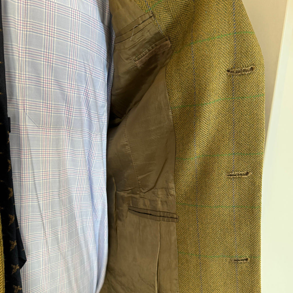 Wells Savile Row Bespoke 1999 Tweed Sports Jacket 44”L
