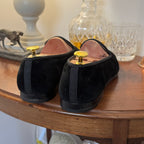 Stubbs & Wootton Dollar Euro Money Black Velvet Albert Slippers 9uk