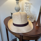 Herbert Johnson Genuine Panama Hat Brown Ribbon 60cm / 7 3/8”