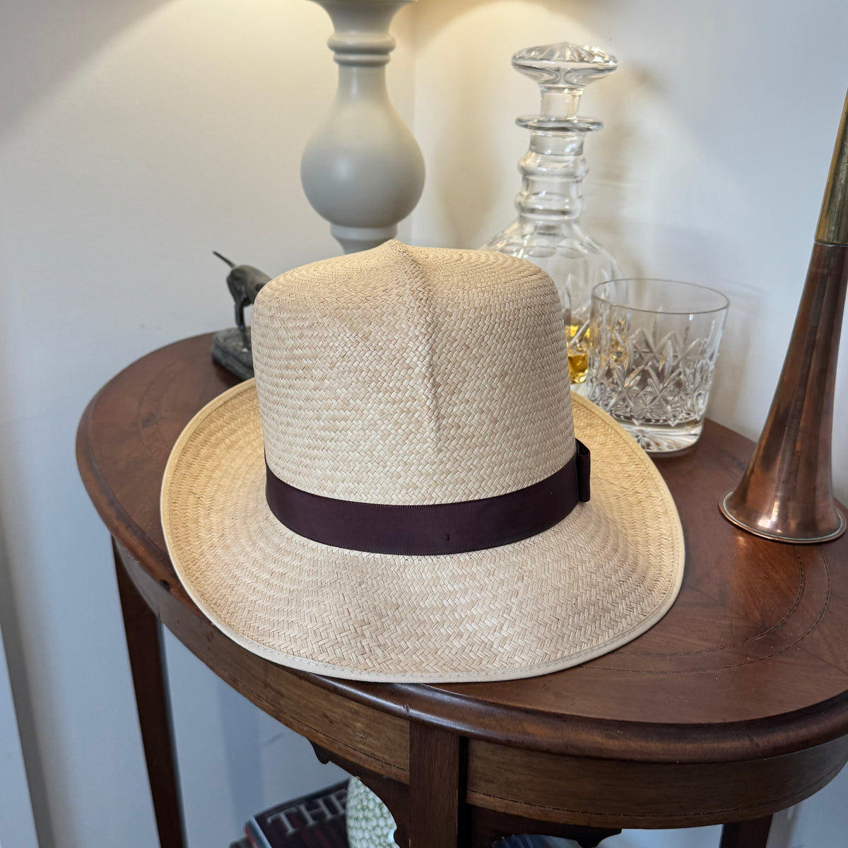 Herbert Johnson Genuine Panama Hat Brown Ribbon 60cm / 7 3/8”