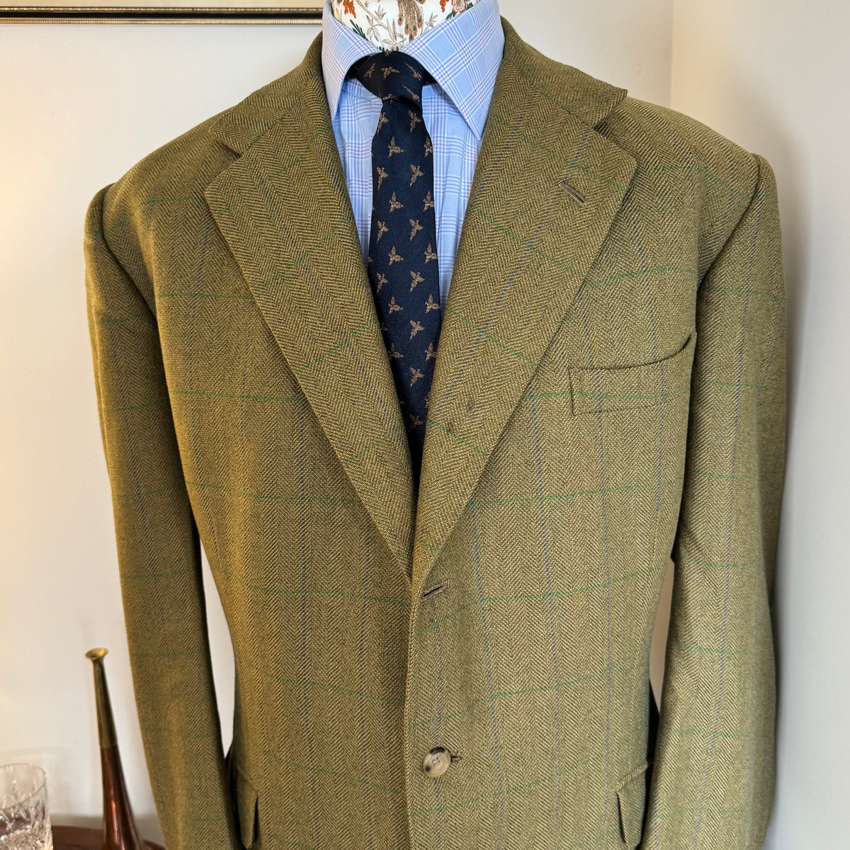 Wells Savile Row Bespoke 1999 Tweed Sports Jacket 44”L