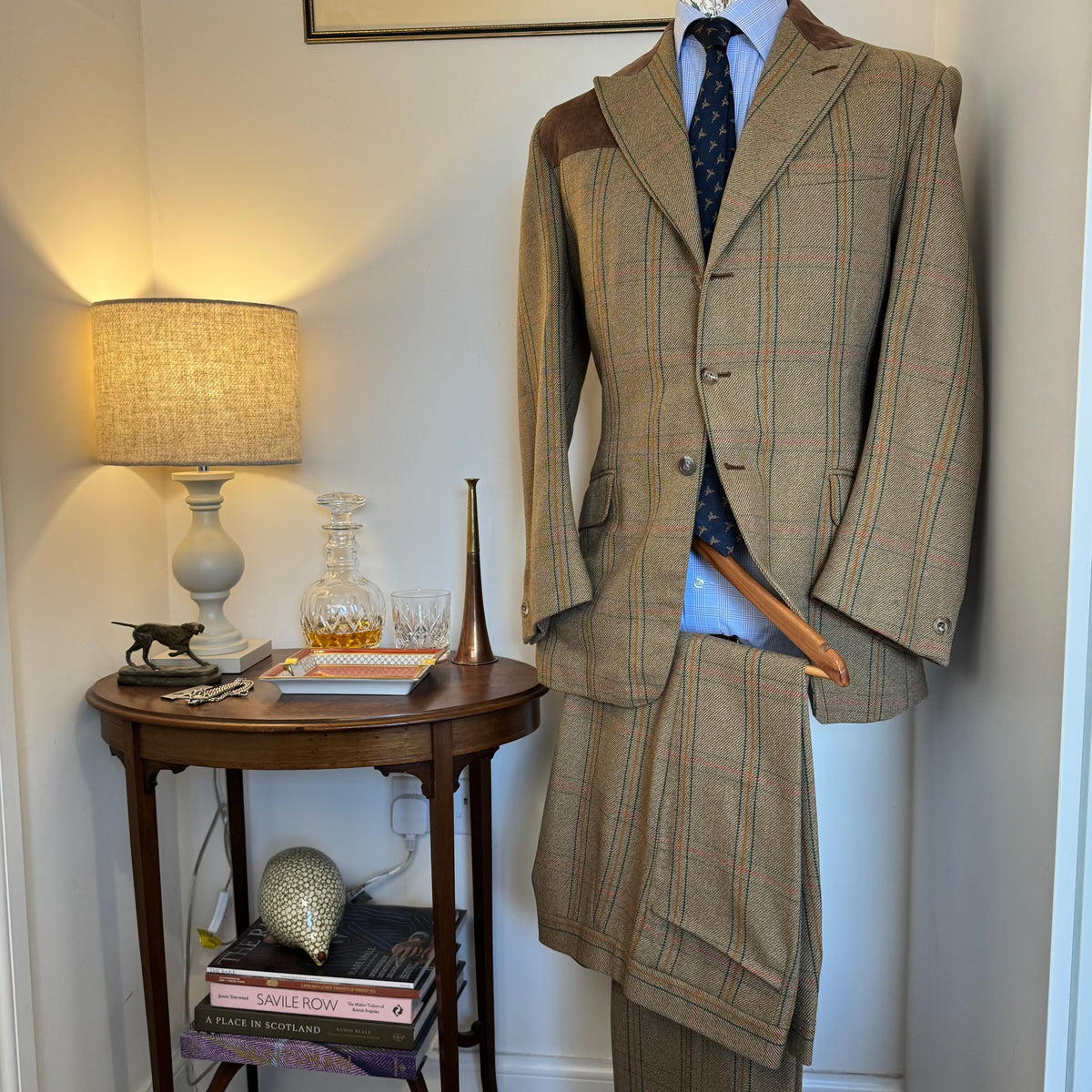 Tom Brown Savile Row Bespoke Tweed Shooting Suit 44”R 36”R