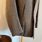 John Brocklehurst Herringbone Windowpane Tweed Norfolk Jacket 40”R