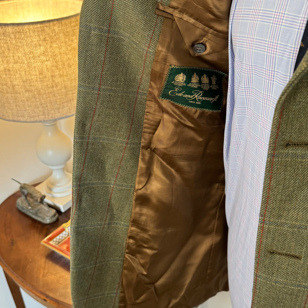 Ede & Ravenscroft Tattersall Windowpane Tweed Sports Jacket 42”L