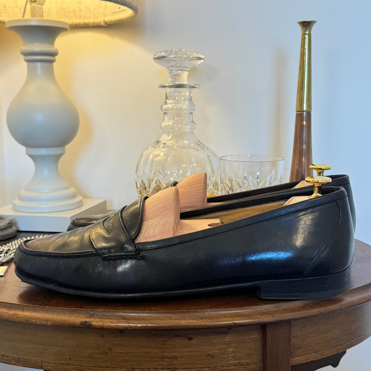 Cole Haan 1980’s Low Vamp Black Leather Penny Loafers 11uk