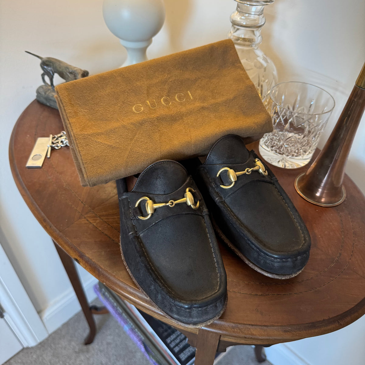 Gucci 1953 Horsebit Loafers Dark Brown Rough Suede 6uk