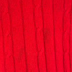 N.Peal 1990’s 100% Pure Cashmere Red Cable Knit V-Neck Jumper XL 44”