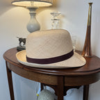 Herbert Johnson Genuine Panama Hat Brown Ribbon 60cm / 7 3/8”