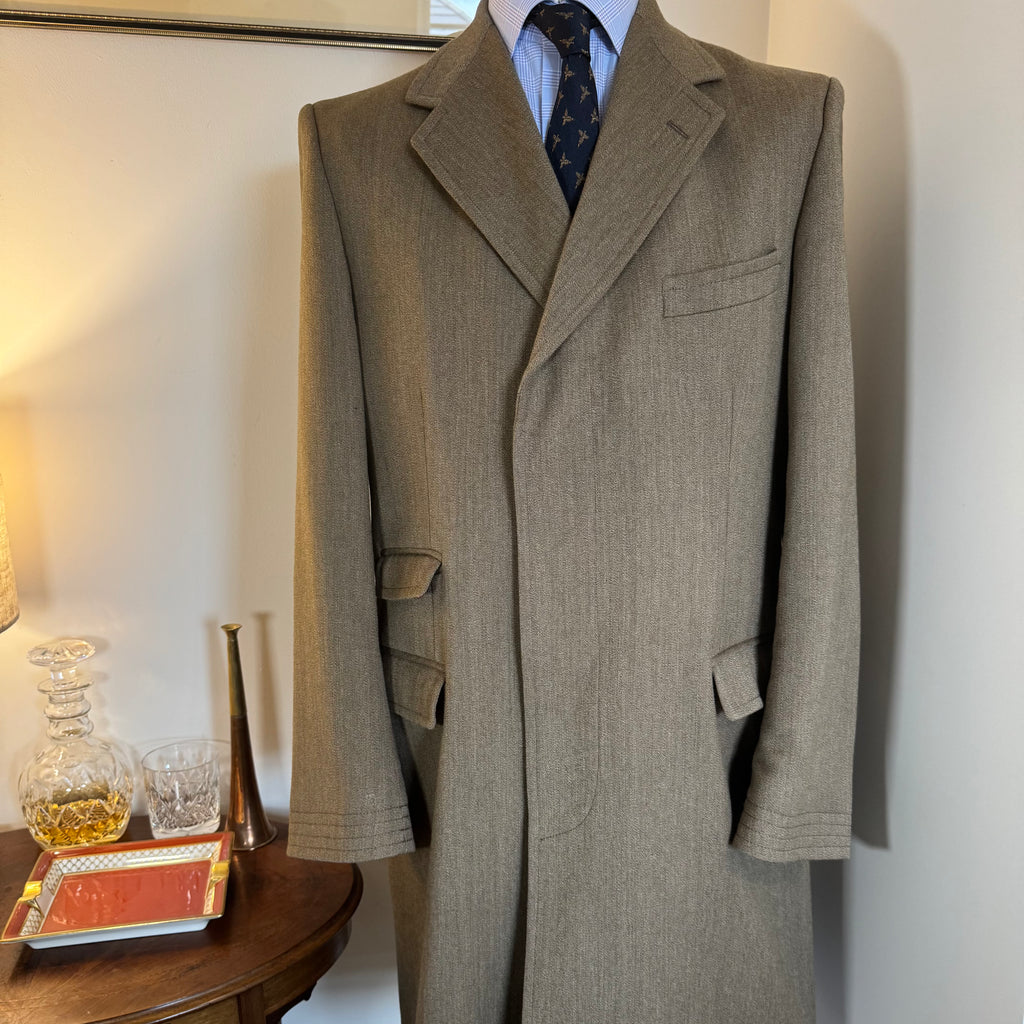 Ede & Ravenscroft Savile Row Fawn Covert Coat 42"R