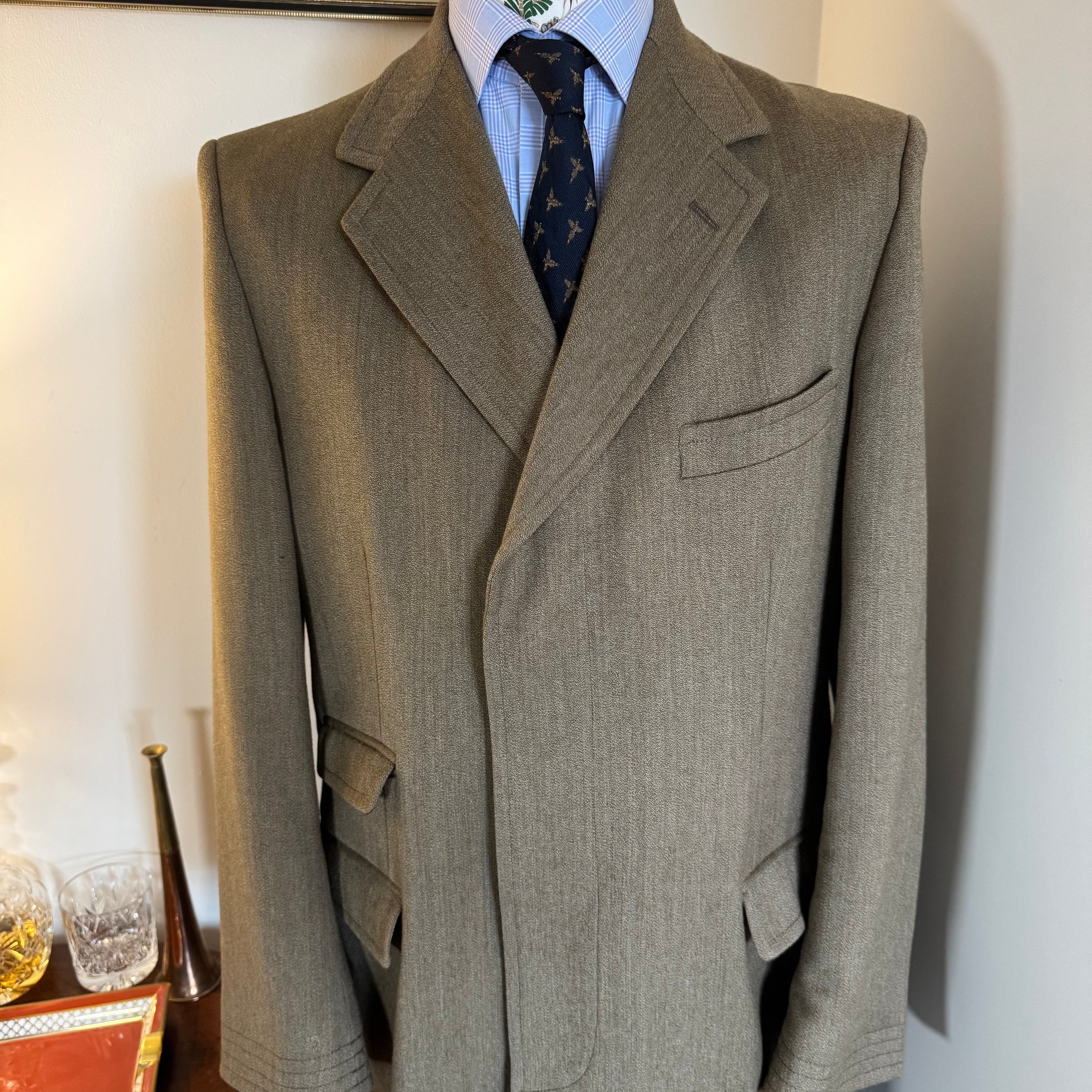 Ede & Ravenscroft Savile Row Fawn Covert Coat 42"R