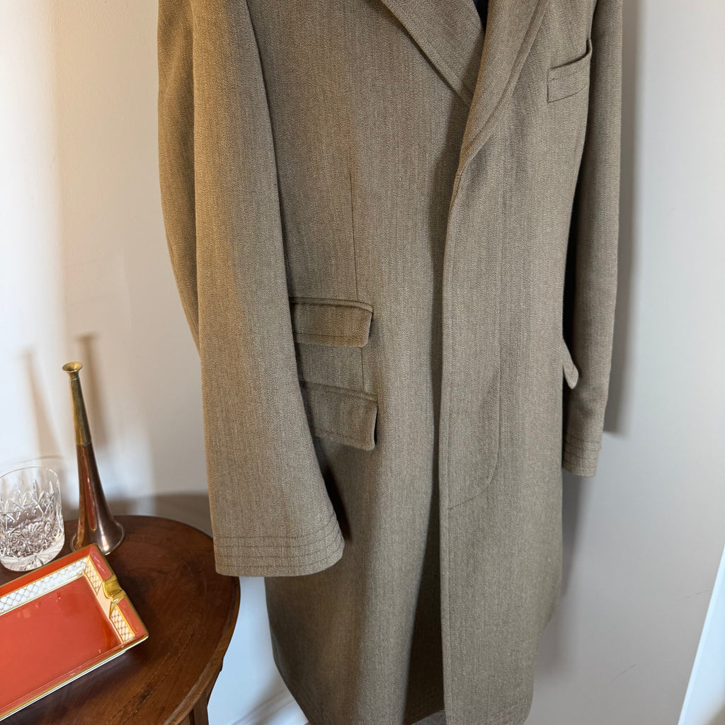 Ede & Ravenscroft Savile Row Fawn Covert Coat 42"R