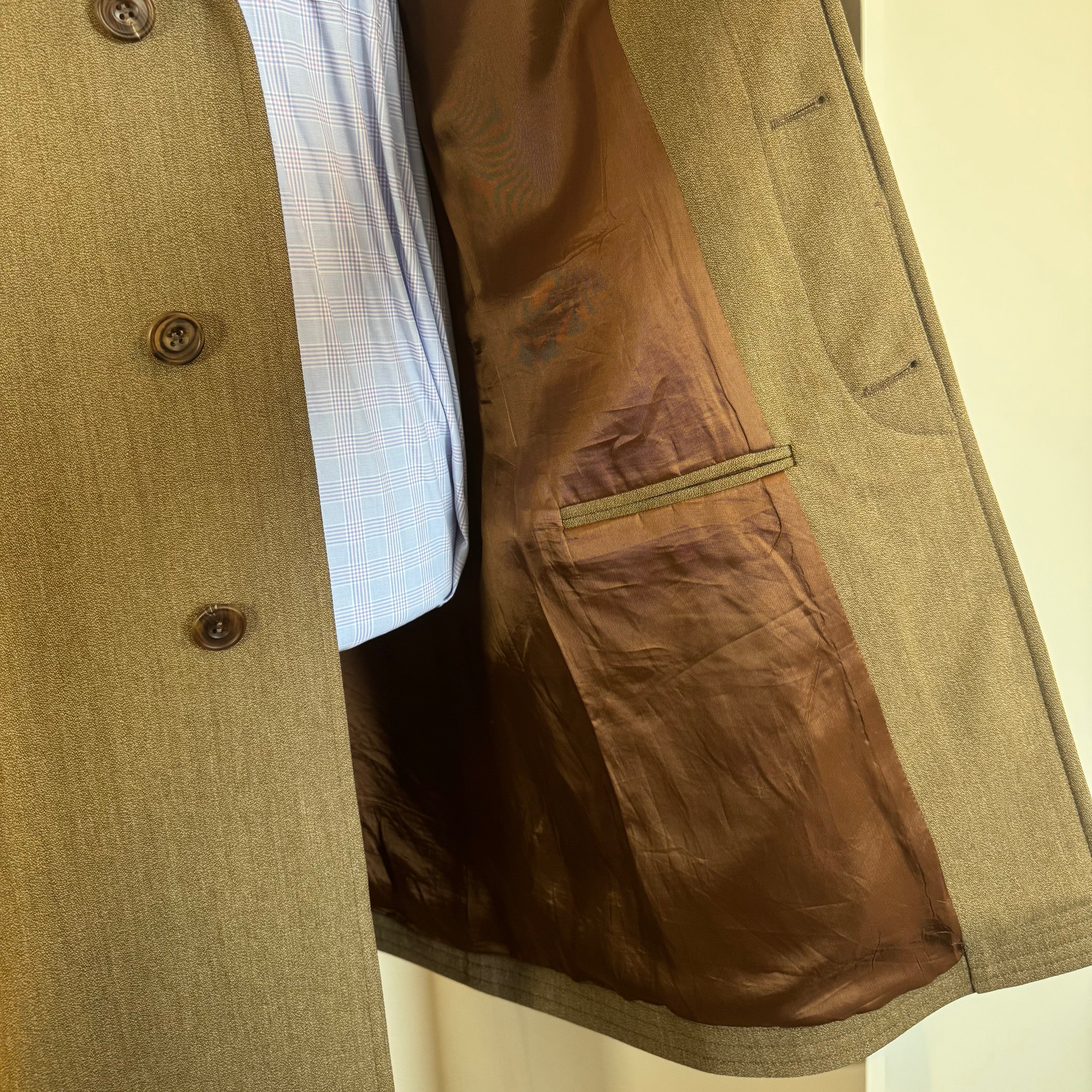 Ede & Ravenscroft Savile Row Fawn Covert Coat 42"R