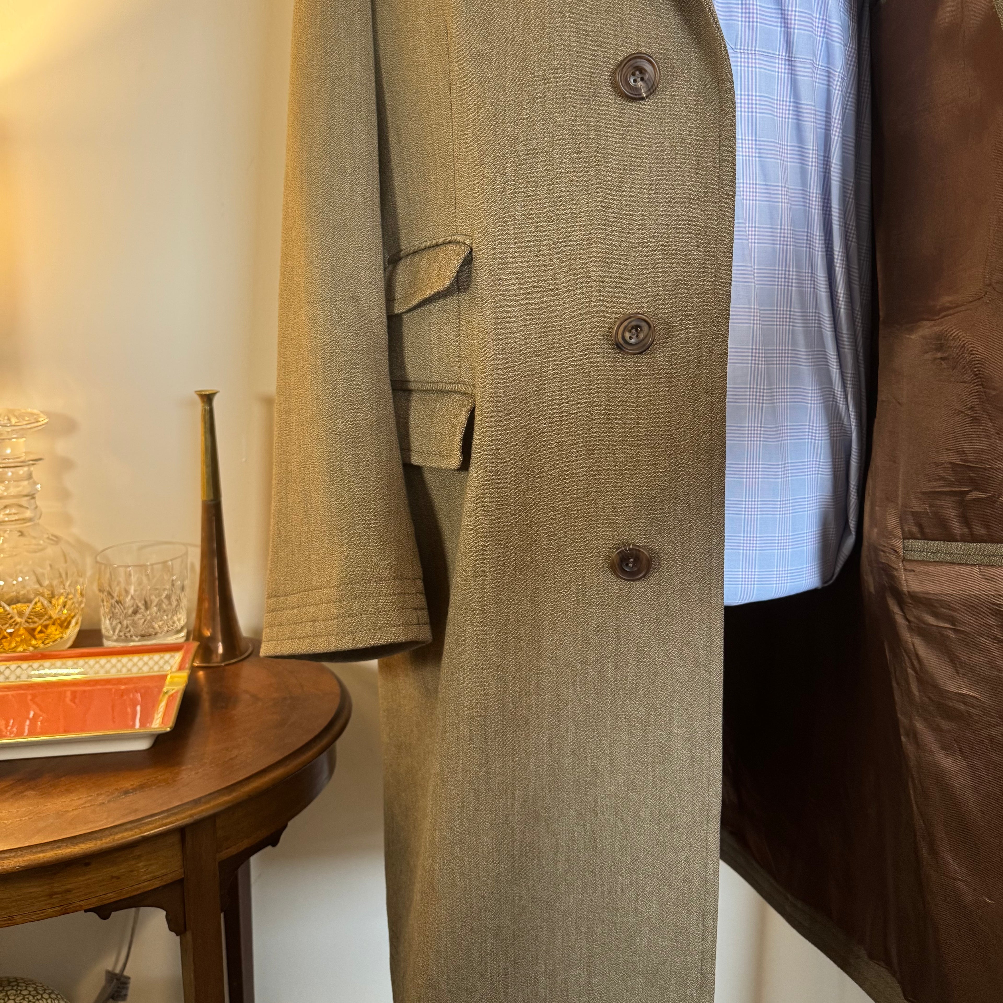 Ede & Ravenscroft Savile Row Fawn Covert Coat 42"R