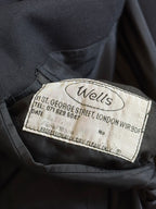Wells Savile Row Bespoke Navy Plain Weave Wool Suit 44"L 40"L
