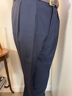 Wells Savile Row Bespoke Navy Plain Weave Wool Suit 44"L 40"L