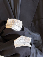Wells Savile Row Bespoke Navy Plain Weave Wool Suit 44"L 40"L
