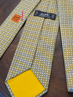 Hermes Postit Note & Pencil Butter Yellow Silk Tie