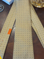 Hermes Postit Note & Pencil Butter Yellow Silk Tie