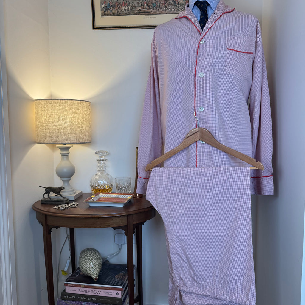 Turnbull & Asser Red Micro Check Pyjamas XL / 44"